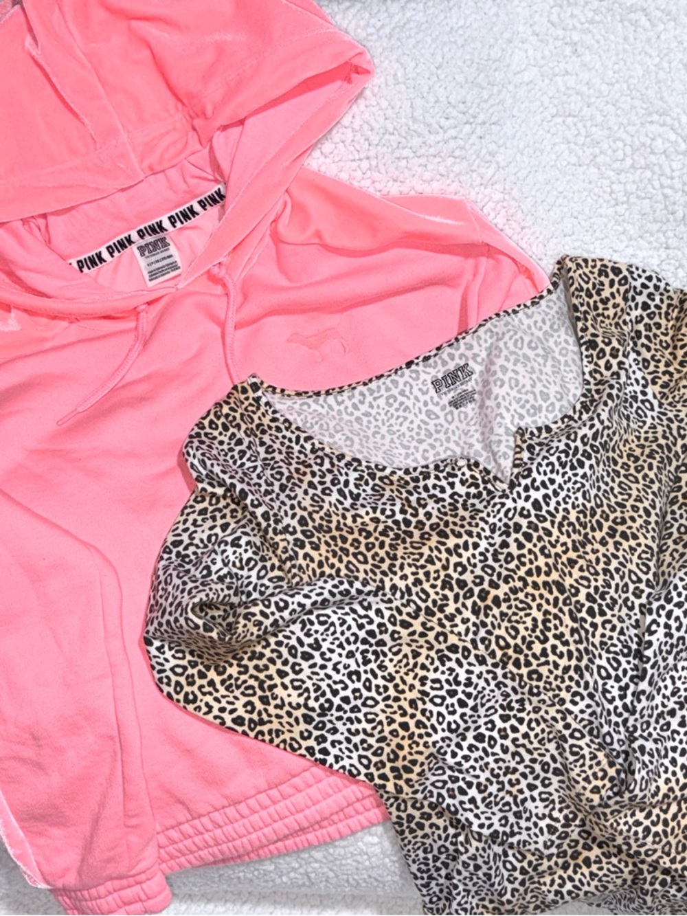 PINK Victoria’s Secret Bundle Pink Hoodie Size S Leopard Print Top – Women’s M